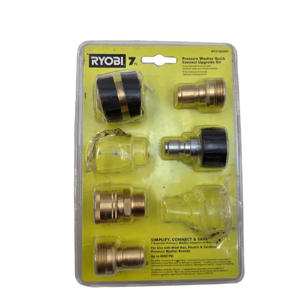 Ryobi RY31QCK01 7 Piece Pressure Washer Quick Connect Upgrade‎ Kit 4000 PSI O9